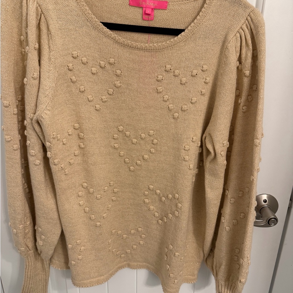 NWT Lilly Pulitzer Kippa Metallic Heart Sweater